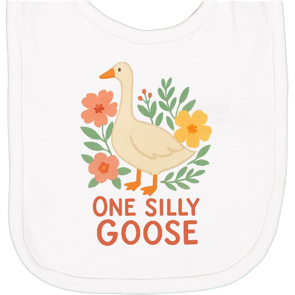 inktastic 1 Silly Goose Cute Newborn Bib White 470b9