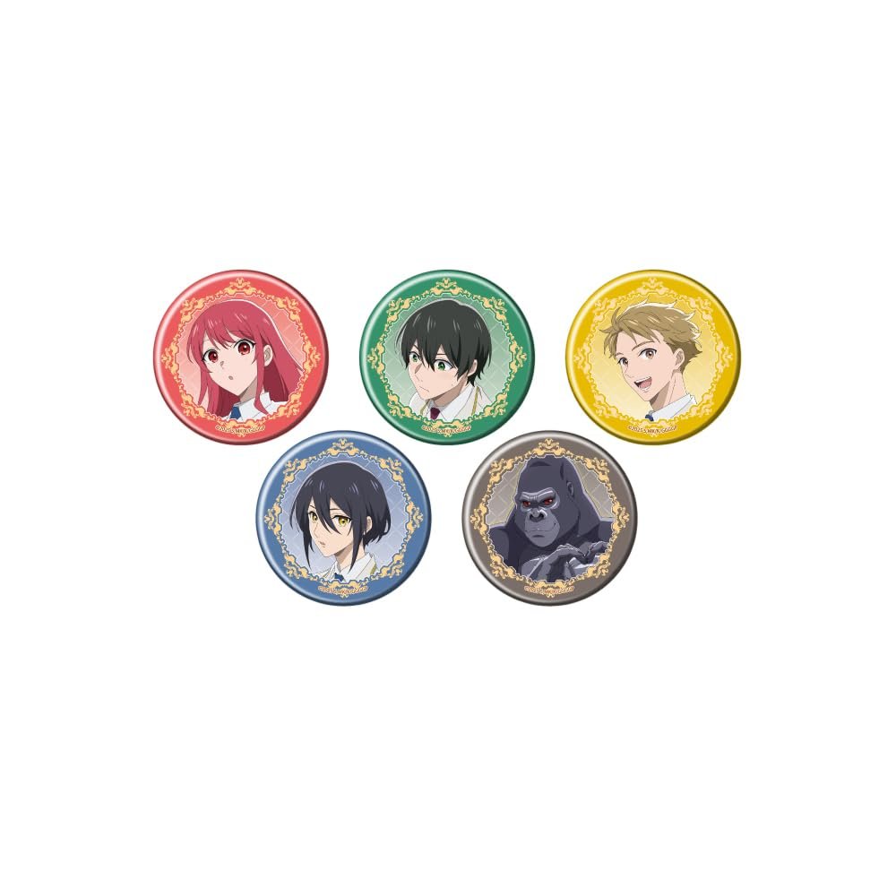 Daughter Protected by the God of Gorilla, Loved by the Royal Knights, 01, Official Illustration, Tin Badge Complete Set, Box of 5
