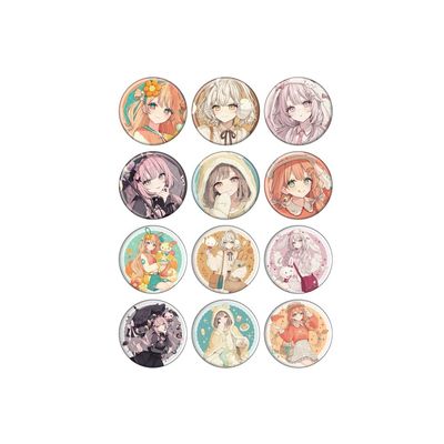 Akakura x Sanrio Characters 03 Collaboration Illustration Can Badge Complete Set, Box of 12