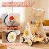 Wooden Baby Walker with Wheels, Baby Push Walker Adjustable Speed for Boys and Girls,Montessori Activity Center Walking Toys for 1 Year Old Learning to Walk,First Birthday Gift view 3