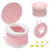 2025 Upgraded Portable Potty Training, Travel Potty for Toddler, portable toilet for kids Foldable, Apply to Seat Emergency Toilet for Camping, Outdoor,Car, Indoor(White-Pink) view 1