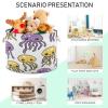 FUGIDOG Cute Jellyfish Blanket Basket with Cotton Rope Handles Baby Laundry Hamper Waterproof Foldable Storage Basket Home Storage Bin Organizer, 20x20x14 inch view 4