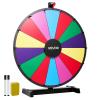 VEVOR 24 in Spinning Prize Wheel, 14 Slots Spinning Wheel with Stand, Tabletop Win Fortune Roulette with a Dry Erase and 2 Markers, 6 Colors, Easy Assembly, for Party Pub Trade Show Carnival Events view 1