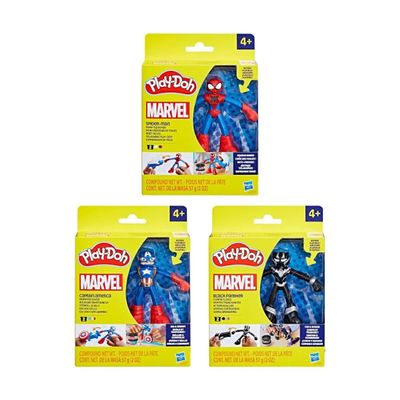 Awesome PlayDoh Marvel Figures Assortment  Surprise Superhero Figure (1 Set)  Ideal for Kids Creative Pretend Play, Gifts, Parties or Everyday Fun