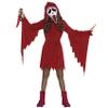 Fun World Girls' Crimson Ghost Face Costume, Small, Red view 1