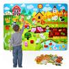 Farm Animal Felt Board - Busy Wall Toys with Large Barn Theme, Montessori Sensory Interactive Board, Youth Home and Classroom Preschool Learning Game Kit view 1