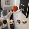 Cali Kiwi Pros MVP Mini Indoor Basketball Hoop & Ball Set. Unique Over The Door or Wall Option 5 Mini Basketballs for Indoor Fun. (Black White Pro MVP) view 4
