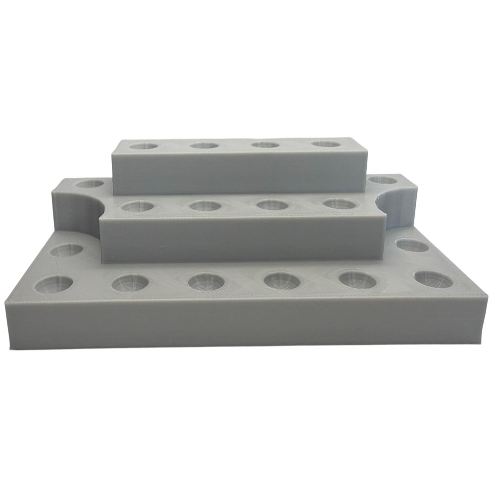 Tiered Marbles Display Holds 18 Marbles 5/8" to .72"- Sphere Display Great for Shelves (Gray)