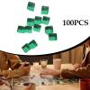 100Pcs Acrylic Dice Cubes Building Blocks 0.3inch DIY Stacking Toy Sensory Training Toys Board Game for Homes Classrooms- Green view 4