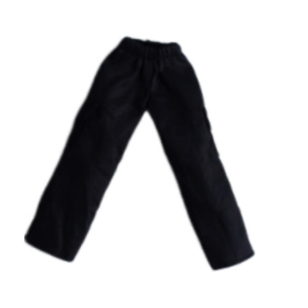 1/12 Scale Doll Cargo Pants for 6 inch Male Action Figures, Straight Leg Miniature Pants BJD Doll Clothing Accessory- Black