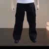 1/12 Scale Doll Cargo Pants for 6 inch Male Action Figures, Straight Leg Miniature Pants BJD Doll Clothing Accessory- Black view 3