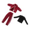 1/12 Male Figure Clothes Sportswear Casual Outfits Coat Miniature Jacket Bottoming Shirt Trendy Tracksuit Men's Doll Clothing- Red view 1