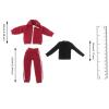 1/12 Male Figure Clothes Sportswear Casual Outfits Coat Miniature Jacket Bottoming Shirt Trendy Tracksuit Men's Doll Clothing- Red view 4