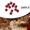 blloocod 100Pcs Acrylic Dice Cubes Building Blocks 0.3inch DIY Stacking Toy Sensory Training Toys Board Game for Homes Classrooms- Red view 4