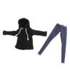 1/6 Doll Black Hoodie & Jeans Pants Set - Ball Joint Doll Clothing Outfit for Girl Dolls Dress Up view 2