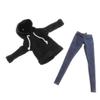 1/6 Doll Black Hoodie & Jeans Pants Set - Ball Joint Doll Clothing Outfit for Girl Dolls Dress Up view 3