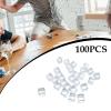 blloocod 100Pcs Acrylic Dice Cubes Building Blocks 0.3inch DIY Stacking Toy Sensory Training Toys Board Game for Homes Classrooms- Clear view 2