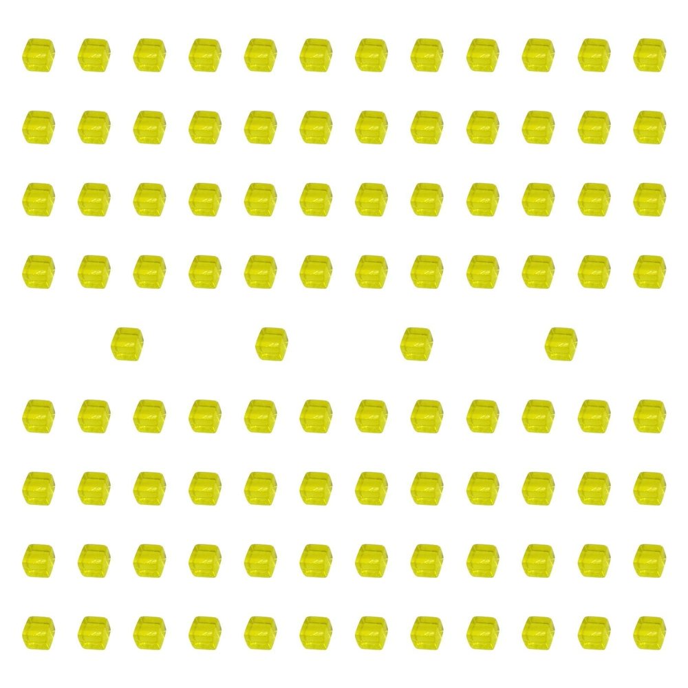 blloocod 100Pcs Acrylic Dice Cubes Building Blocks 0.3inch DIY Stacking Toy Sensory Training Toys Board Game for Homes Classrooms- Yellow