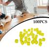 blloocod 100Pcs Acrylic Dice Cubes Building Blocks 0.3inch DIY Stacking Toy Sensory Training Toys Board Game for Homes Classrooms- Yellow view 3