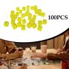 blloocod 100Pcs Acrylic Dice Cubes Building Blocks 0.3inch DIY Stacking Toy Sensory Training Toys Board Game for Homes Classrooms- Yellow view 4