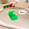 30x Train Track Fixing Clips, Sturdy Track Connectors Accessories Set for Wooden Railway Toys, Compatible with Major Brands for Children 3 4 5 Years Old- Green view 2