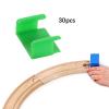 30x Train Track Fixing Clips, Sturdy Track Connectors Accessories Set for Wooden Railway Toys, Compatible with Major Brands for Children 3 4 5 Years Old- Green view 4