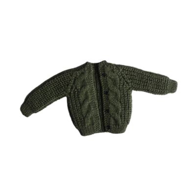 1/12 Scale Doll Clothes Handmade Fashion Sweater Cardigan Miniature Clothing for 6 inch Action Figures- Green
