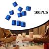 blloocod 100Pcs Acrylic Dice Cubes Building Blocks 0.3inch DIY Stacking Toy Sensory Training Toys Board Game for Homes Classrooms- Blue view 2