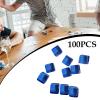 blloocod 100Pcs Acrylic Dice Cubes Building Blocks 0.3inch DIY Stacking Toy Sensory Training Toys Board Game for Homes Classrooms- Blue view 4