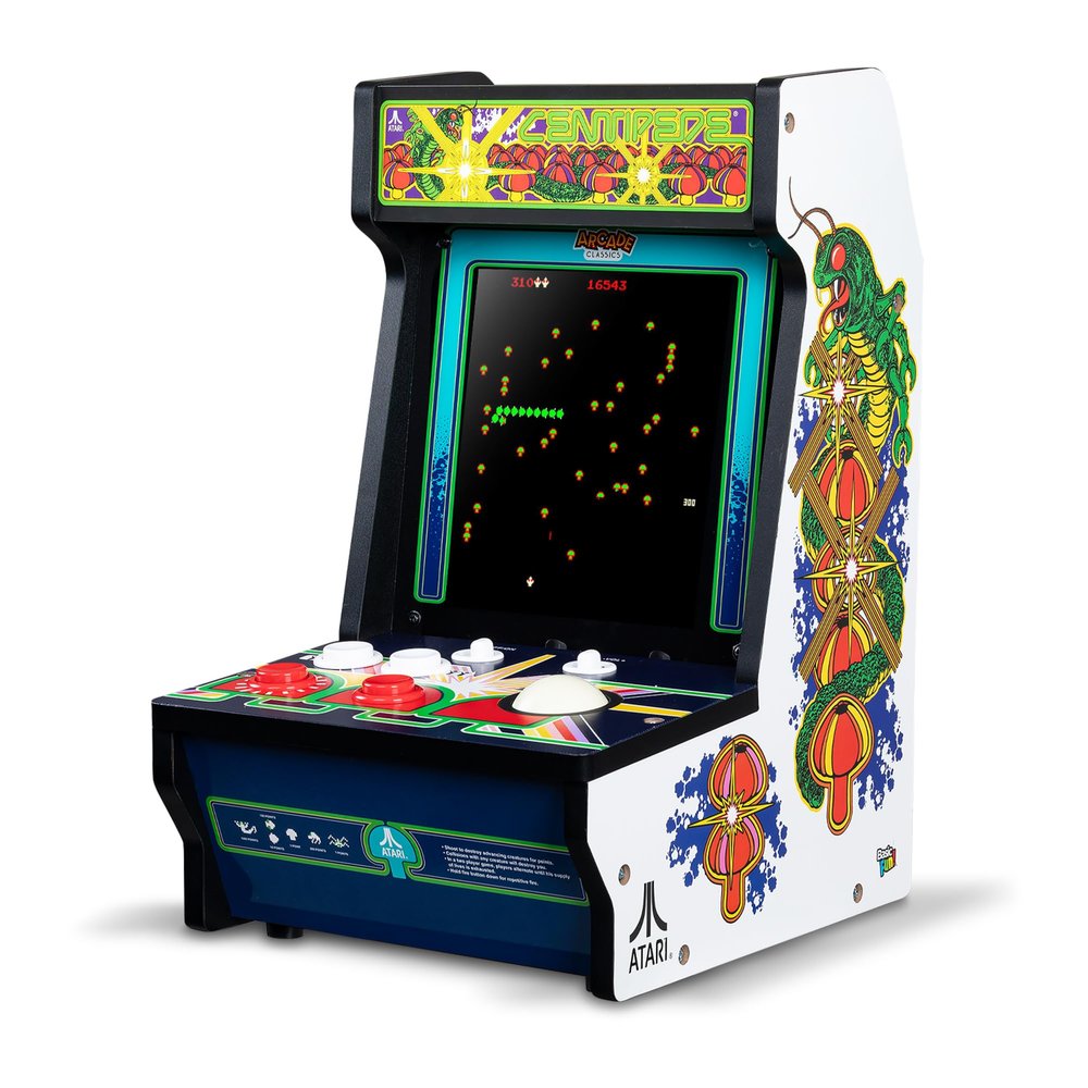 Arcade Classics - Atari Centipede Counter Series Game Machine, 5 Games, 8" Liquid Crystal Screen - Mini Cabinet, Portable Gaming, Retro, Countertop Console, Basement Decoration, Man Cave