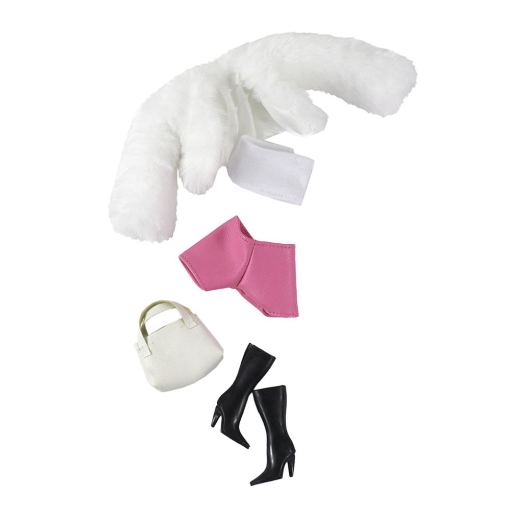 1/6 BJD Dolls Clothes Set 5-Piece Apparel Fashion Pack for 30cm Dolls with Top Pants Coat Bag Shoes- White