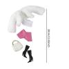 1/6 BJD Dolls Clothes Set 5-Piece Apparel Fashion Pack for 30cm Dolls with Top Pants Coat Bag Shoes- White view 4