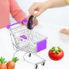 Mini Shopping Cart Basket for Kids, Supermarket Metal Handcart Toy with Storage, Mini Supermarket Toy 5.31x3.54x4.92 inch- Violet view 2
