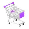 Mini Shopping Cart Basket for Kids, Supermarket Metal Handcart Toy with Storage, Mini Supermarket Toy 5.31x3.54x4.92 inch- Violet view 3