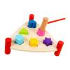 blloocod Wooden Pounding Toy for Toddlers with Hammer, Fine Motor Skills Activity, Hand Eye Coordination Development Toy for Preschool Boys and Girls- Triangle view 4