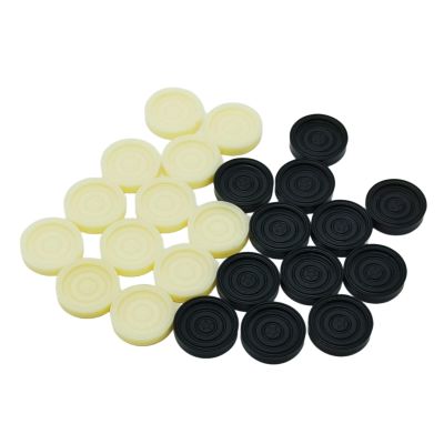 24 Piece Backgammon Chess Pieces Universal Board Game Accessory Stackable for Family Fun 1.38x1.38x0.34 inch- Black White
