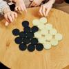 24 Piece Backgammon Chess Pieces Universal Board Game Accessory Stackable for Family Fun 1.38x1.38x0.34 inch- Black White view 2