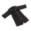 1/12 Scale Male Action Figure Clothes Trench Coat Double Breasted Solid Color Costume Accessories with Long Sleeve Undershirt- Black view 2