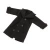 1/12 Scale Male Action Figure Clothes Trench Coat Double Breasted Solid Color Costume Accessories with Long Sleeve Undershirt- Black view 4