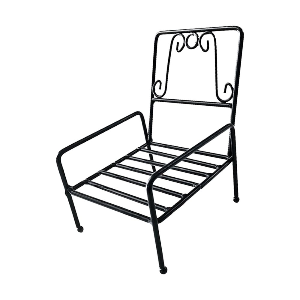 1/6 Scale Mini Dollhouse Furniture for Doll Living Room 12 inch Doll Dollhouse Decoration Iron Chair- Chair