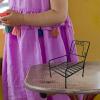 1/6 Scale Mini Dollhouse Furniture for Doll Living Room 12 inch Doll Dollhouse Decoration Iron Chair- Chair view 4