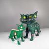 3D Printed Flexible Spooky Cat Halloween Special Toy  Articulated Dual Head, Flexible Model  Colors Multi Color 2, Large: 155mm (Length) view 2