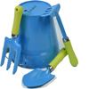JustForKids 2 Pack Garden Tool Set  Green & Blue Metal Pails with Mini Shovel, Rake & Cultivator, Wooden Handles  Outdoor Gardening Tools for Kids view 2