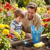 JustForKids 2 Pack Garden Tool Set  Green & Blue Metal Pails with Mini Shovel, Rake & Cultivator, Wooden Handles  Outdoor Gardening Tools for Kids view 3