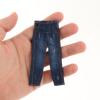 1/12 Scale Action Figures Denim Pants, Handcrafted Miniature Apparel for 6 Inch Dolls, Doll Wardrobe Clothing Accessory- Blue view 3