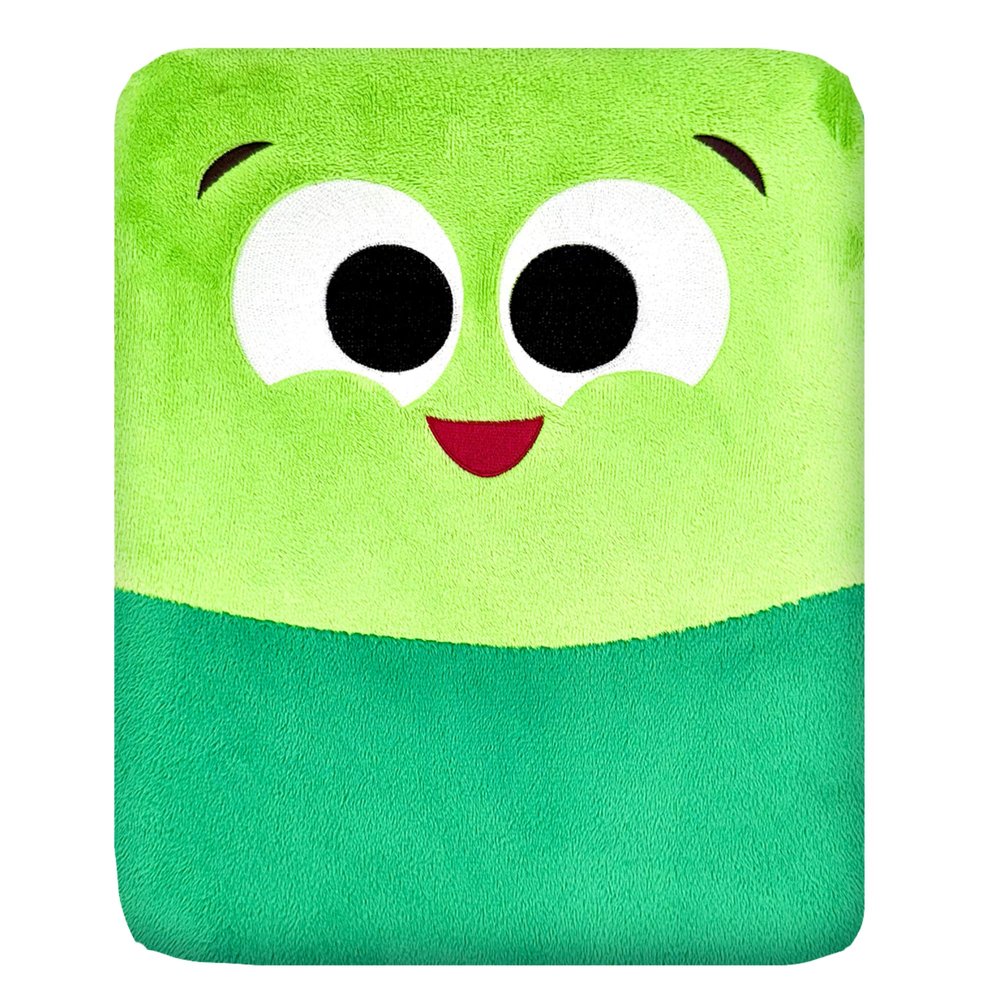 ABCmouse Shapeys Remy Rectangle Plush Pillow  Soft Two-Tone Green Reading Buddy for Kids Ages 3+, Rectangle Shape Recognition, Back & Arm Support, Geometry Learning & Cozy Comfort