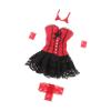 1/6 Scale Female Doll Dress Set for 12cm Action Figures, Night Outfit with Lace Sleeves, Headband & Shorts, Elegant Cosplay Clothes- Black view 2