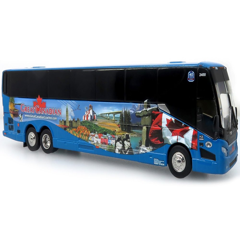 H3-45 Bus Great Canadian Blue with Graphics Limited Edition 1/87 (HO) Diecast Model 87-0619