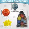 12 Piece Solar System Stress Balls Set with Mesh Carry Bag  Educational Stress Relief Toys Featuring Planets & Stars  Fun Learning Tool for Kids & Adults view 3