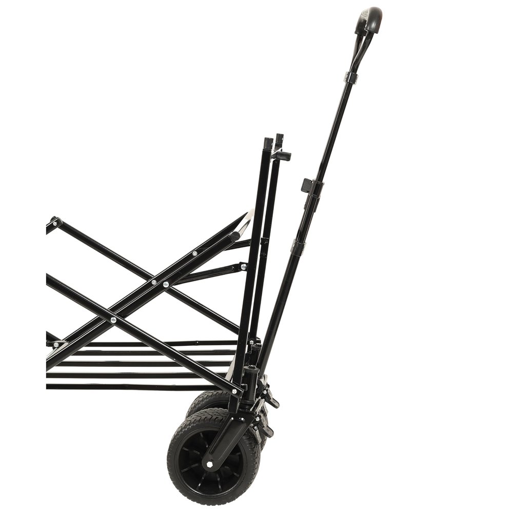 LifeSky Collapsible Wagon with Canopy: 480Lbs Capacity Foldable Wagon with Protective Cover & 7 Inch All-Terrain Wheels - Large Storage Cart for Young Parents & Baby Outdoor Activities in Community Pa